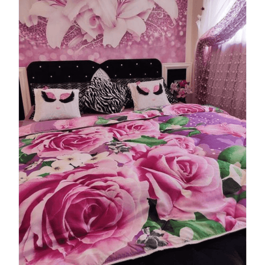 Zelesta-Extra-Light-Wonderbed-Purple-Roses-washable-quilt-2-in-1-without-cover-Preview